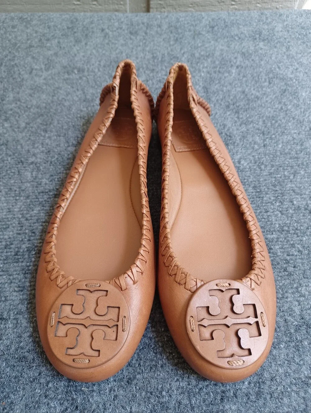 Tory Burch Gabi Ballet Flats Shoe Size 7.5 Women Minimalist In Royal Tan